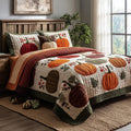 Assorted Pumpkin Orchard 3-Piece Quilted Bedding Set NCU0VL3649