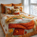 Autumn Cat Cozy 3-Piece Quilted Bedding Set NCU0VL3656