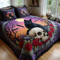Autumn Cat Moon 3-Piece Quilted Bedding Set NCU0VL3693