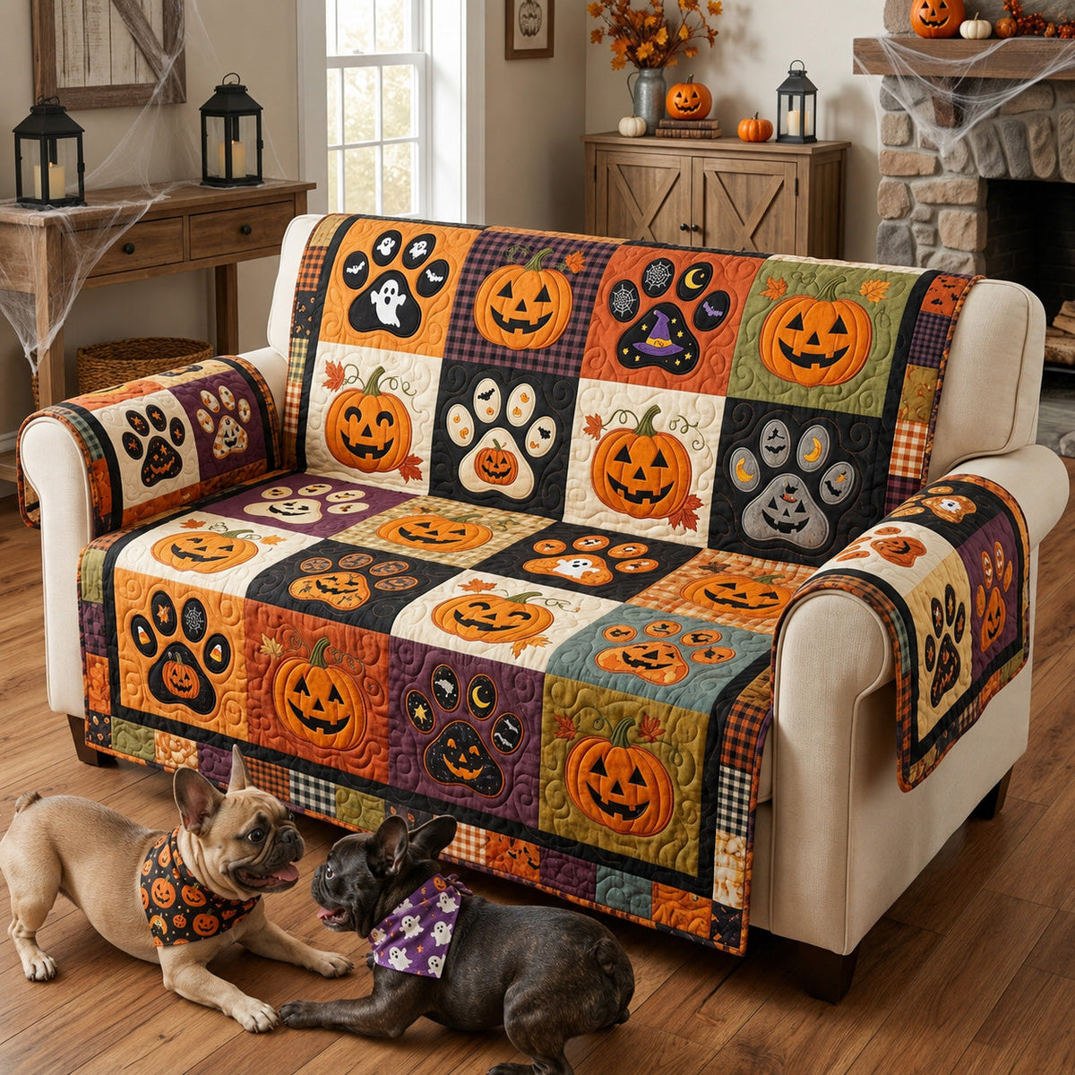 Autumn Paws Quilted Sofa Cover NCU0TV2098