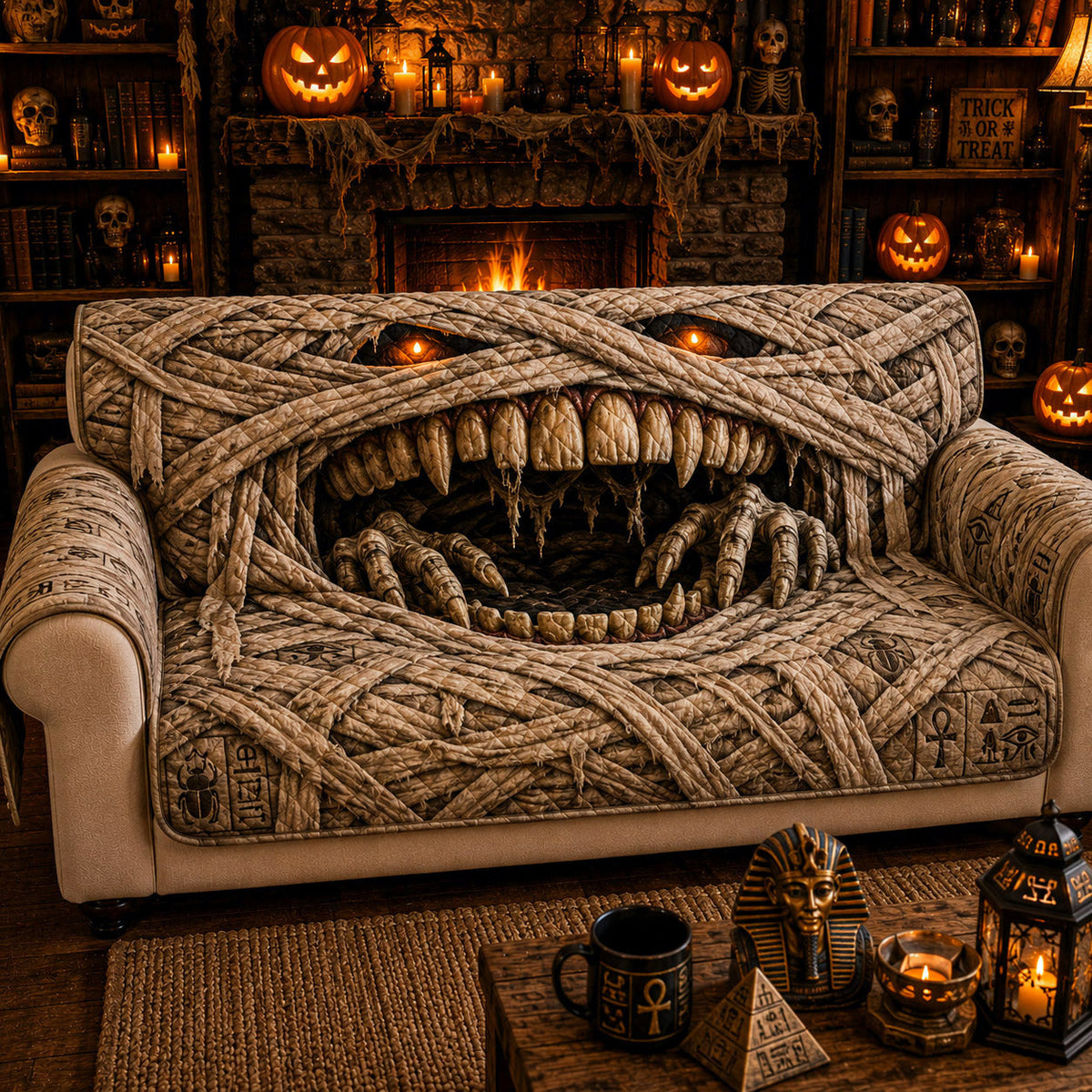 Monster Bite Quilted Sofa Cover NCU0VT389