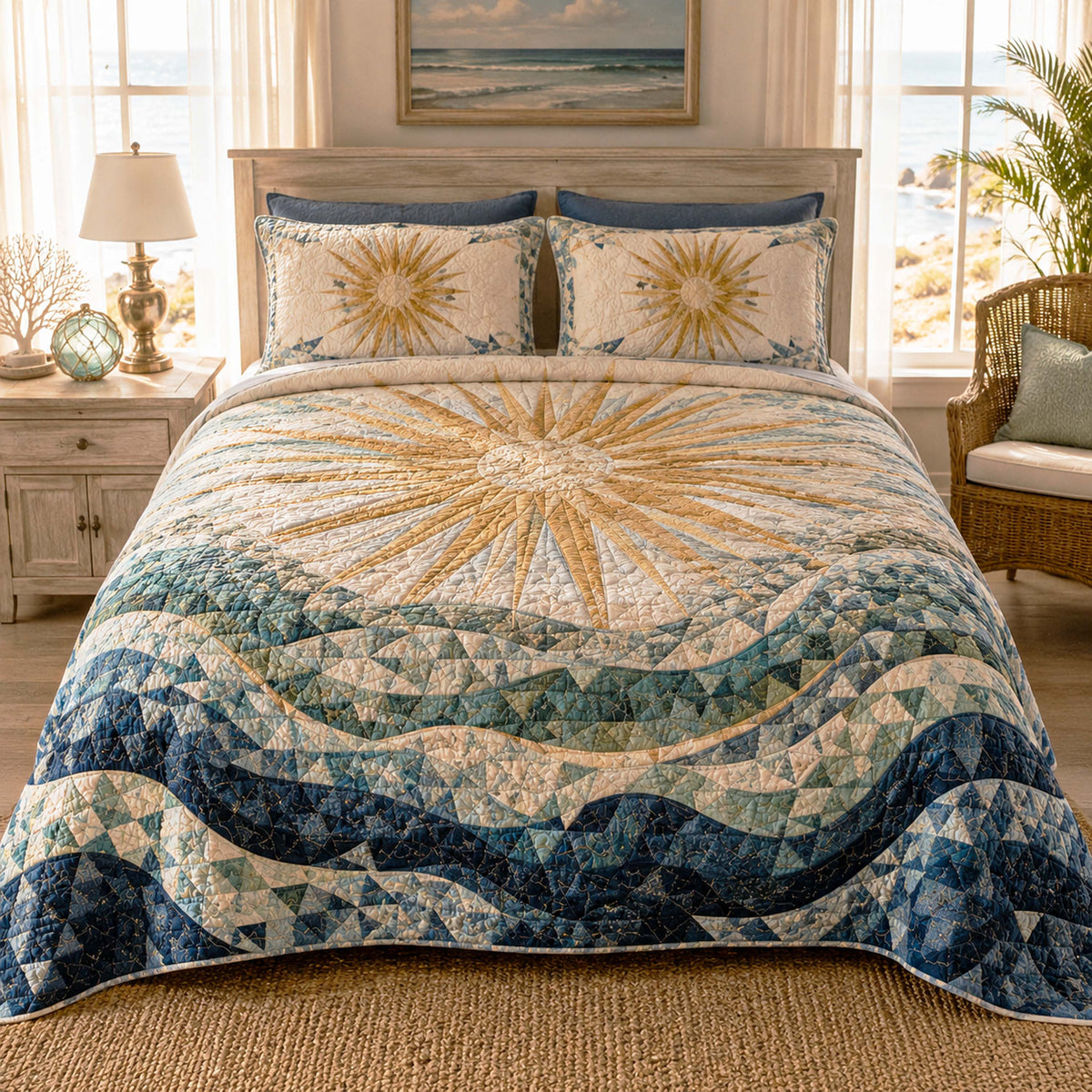 Beach Dreams 3-Piece Quilted Bedding Set NCU0TD3047