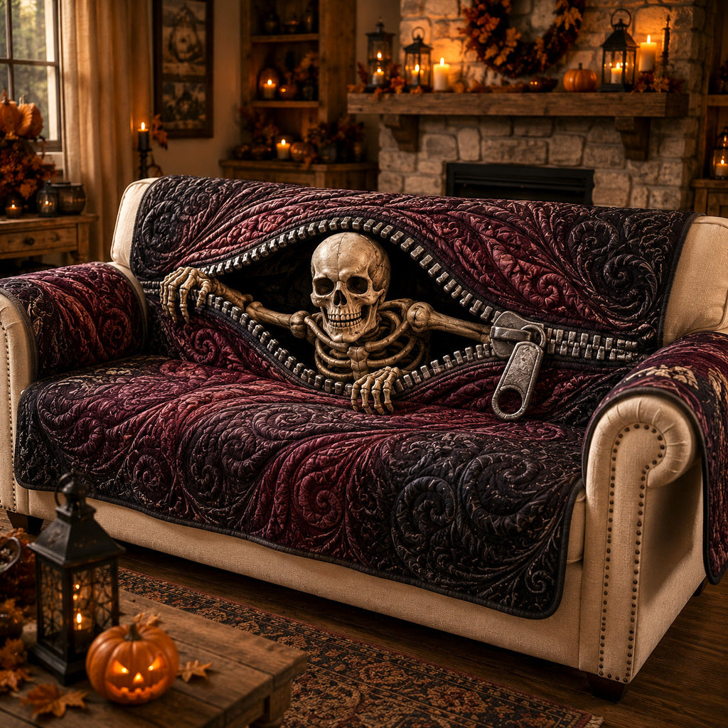 Bone Embrace Quilted Sofa Cover NCU0TV2066