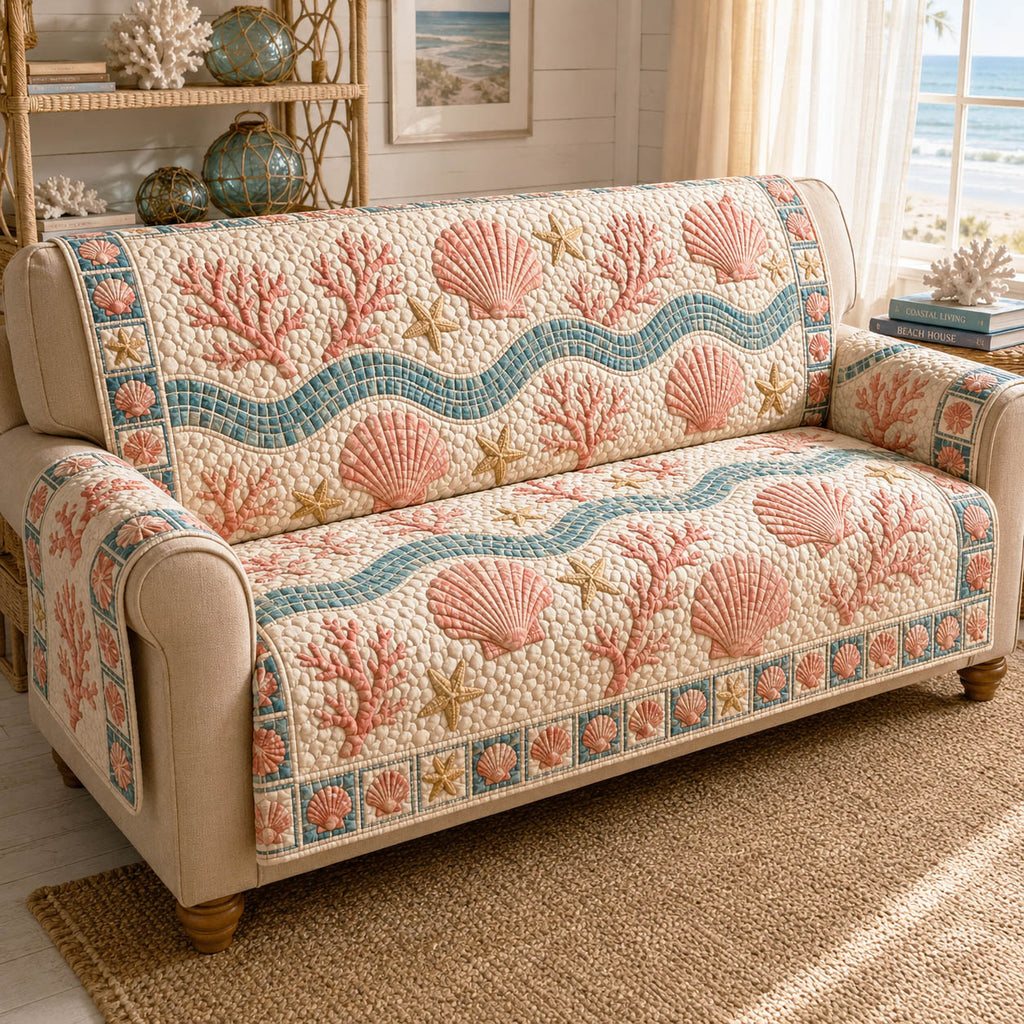 Coastal Breeze Quilted Sofa Cover NCU0TD2956