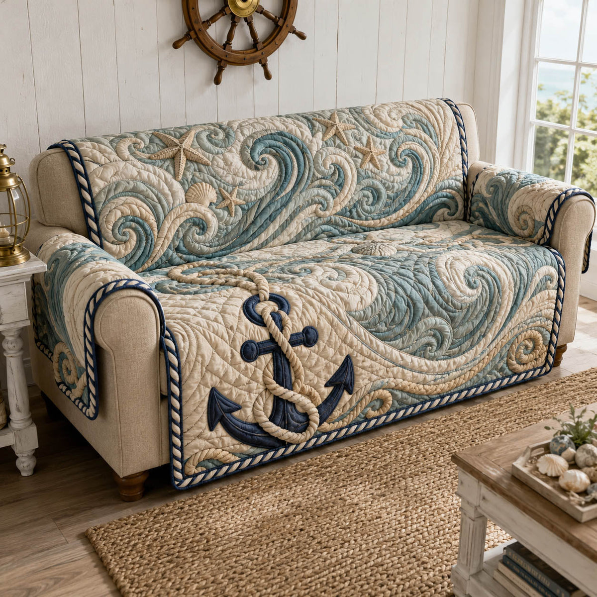 Coastal Comfort Quilted Sofa Cover NCU0TD2960
