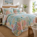 Coral Reef 3-Piece Quilted Bedding Set NCU0DV9937
