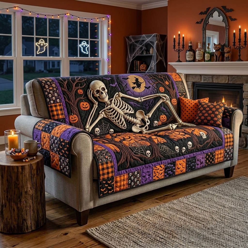Cryptic Midnight Quilted Sofa Cover NCU0HH2037