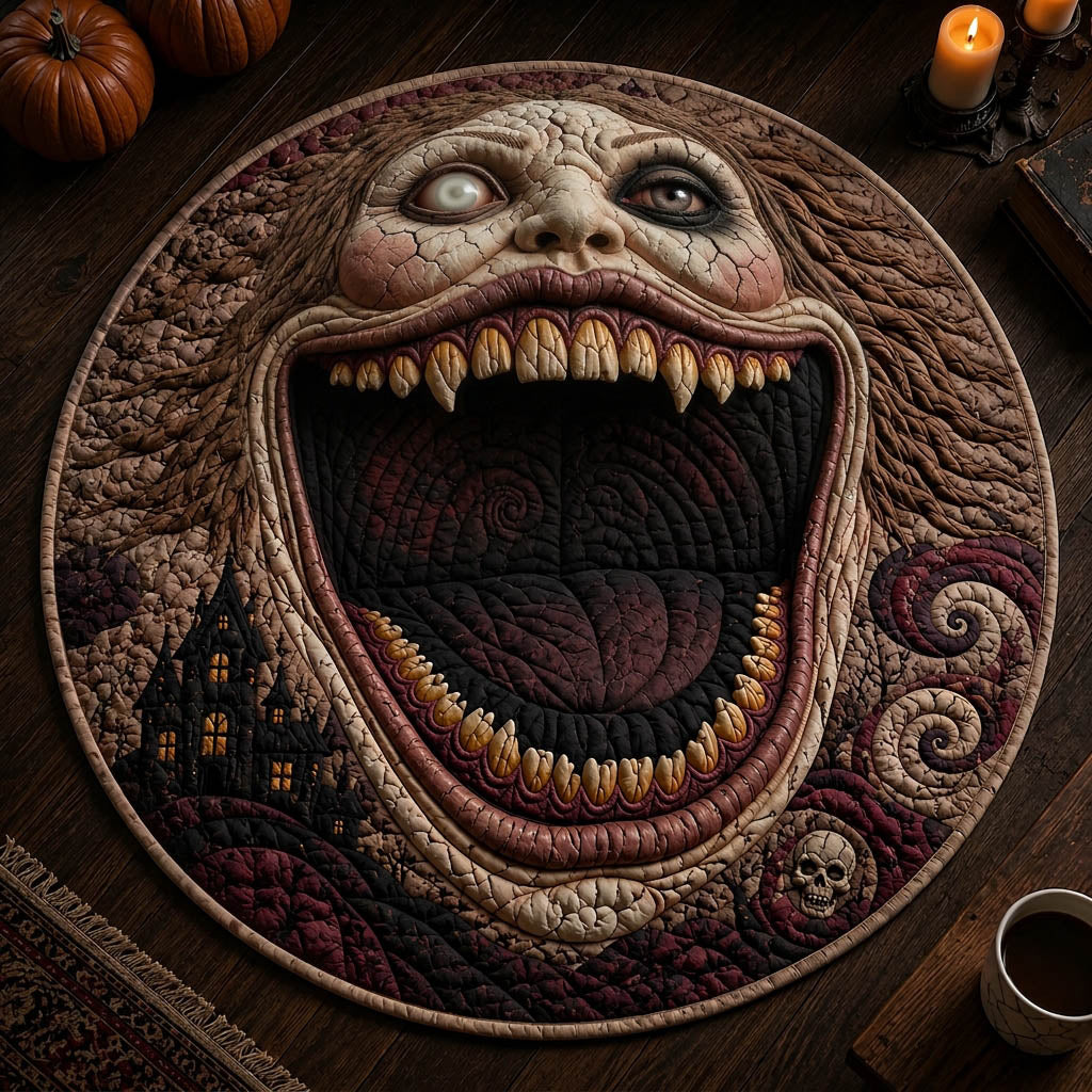 Dreadful Abyss Quilted Round Mat NCU0HH2056