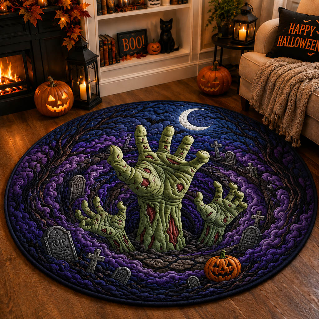 Eerie Dusk Ascent Quilted Round Mat NCU0HH2044