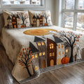 Eerie Pumpkin Town 3-Piece Quilted Bedding Set NCU0VL3687