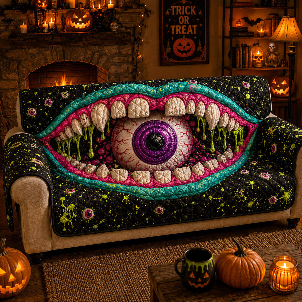 Monster Bite Quilted Sofa Cover NCU0VT389