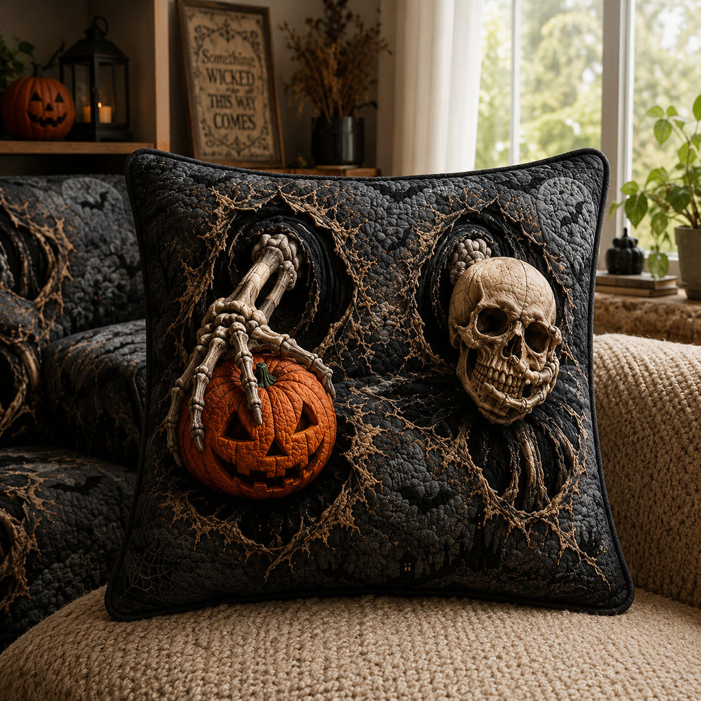 Ghostly Bones Quilted Pillow Case NCU0PT11811
