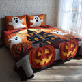 Ghostly Pumpkin Patch 3-Piece Quilted Bedding Set NCU0VL3676