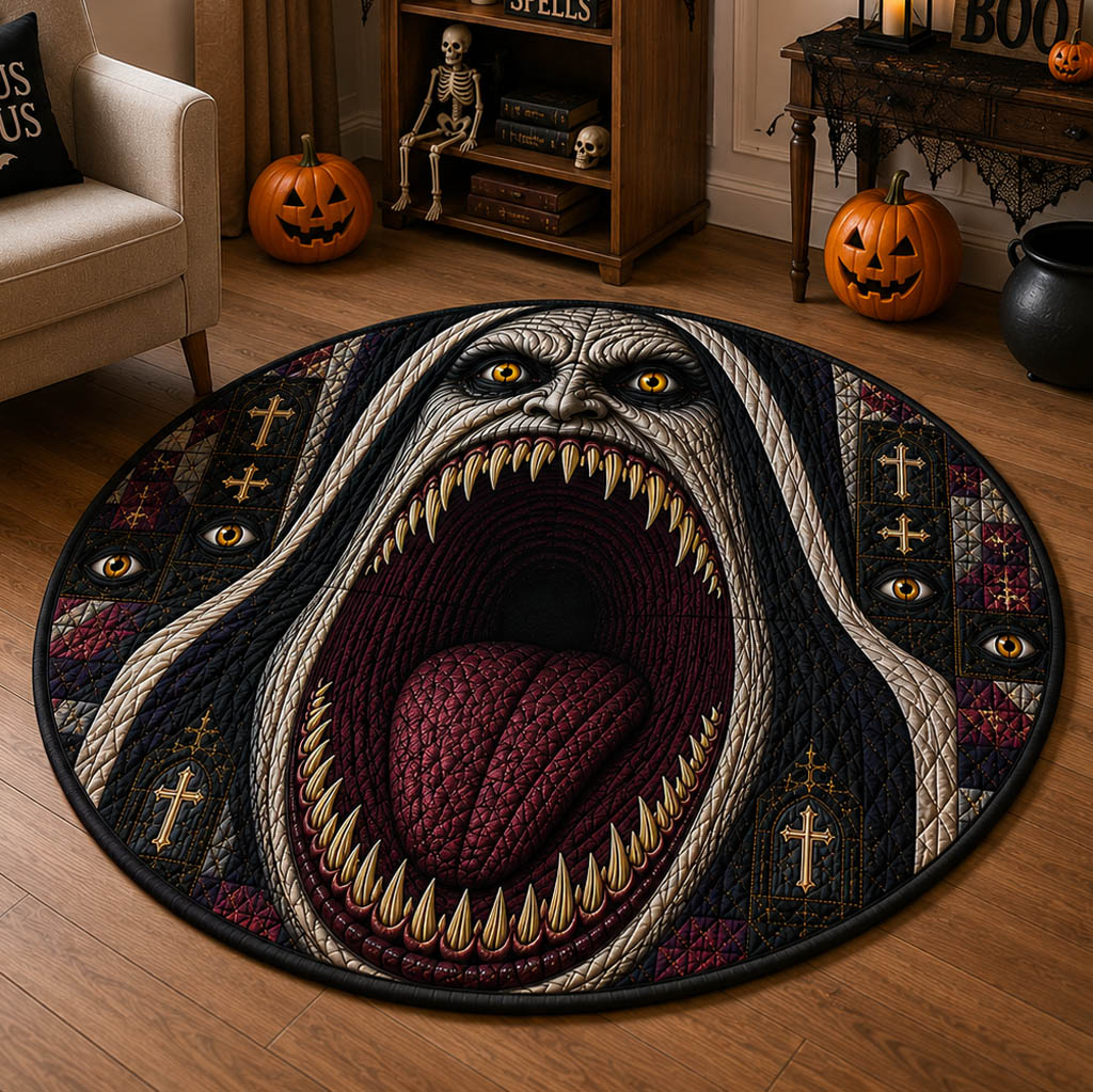 Gothic Maw Quilted Round Mat NCU0HH2057