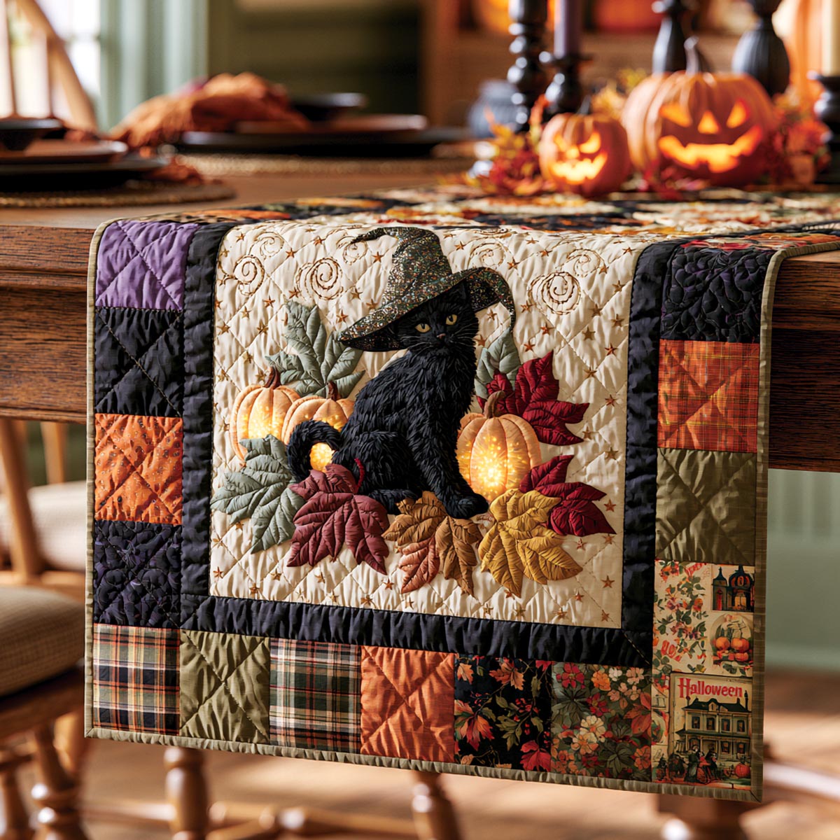 Harvest Familiar Quilted Table Runner NCU0DV9926