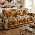 Harvest Garden Pumpkins Quilted Sofa Cover NCU0DV9950