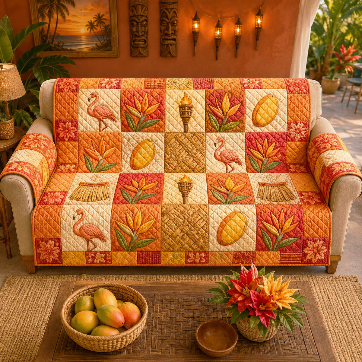 Island Mood Quilted Sofa Cover NCU0TD2991