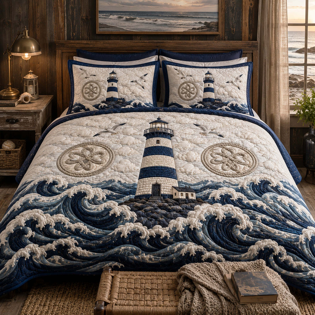 Island Morning 3-Piece Quilted Bedding Set NCU0TD3058