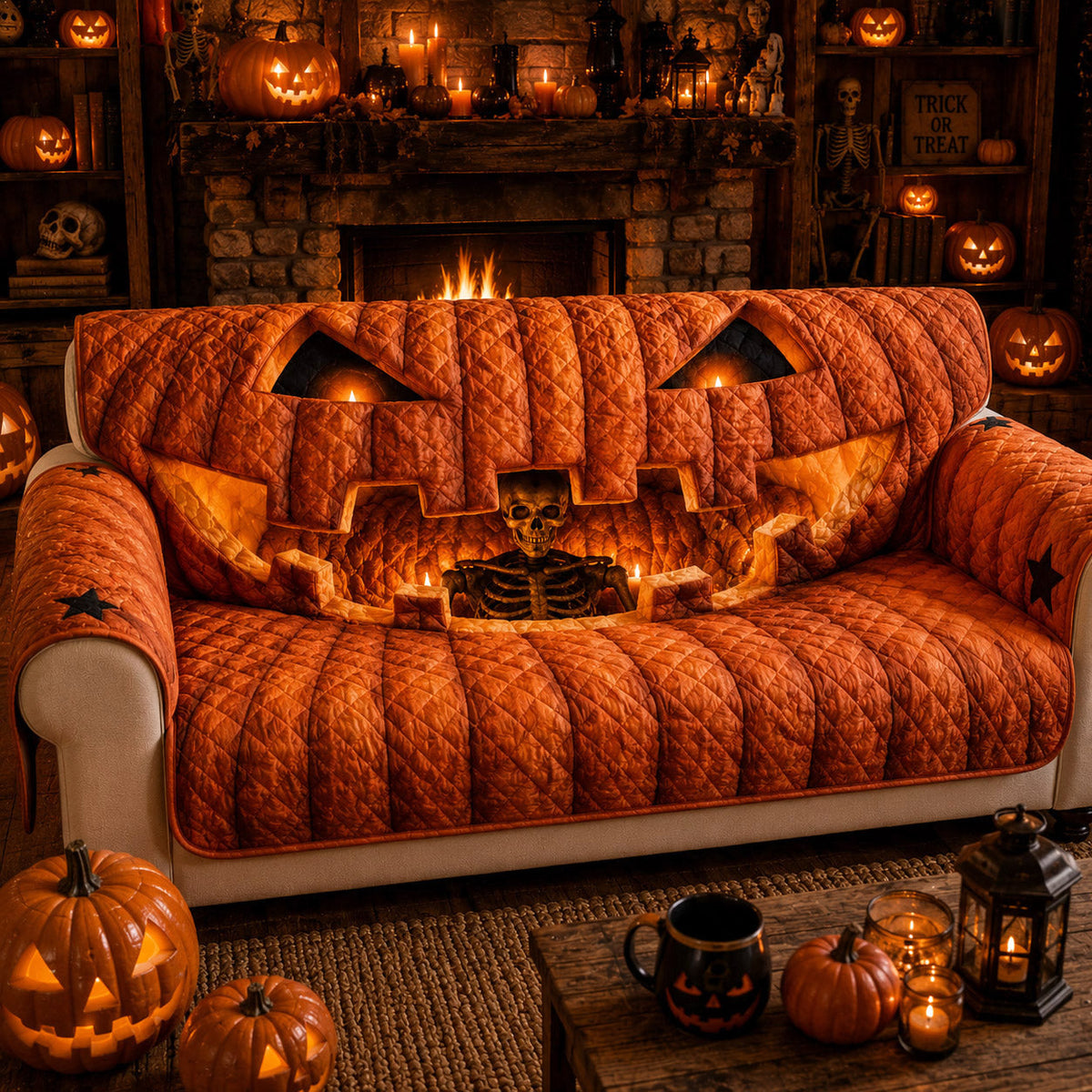 Monster Bite Quilted Sofa Cover NCU0VT389