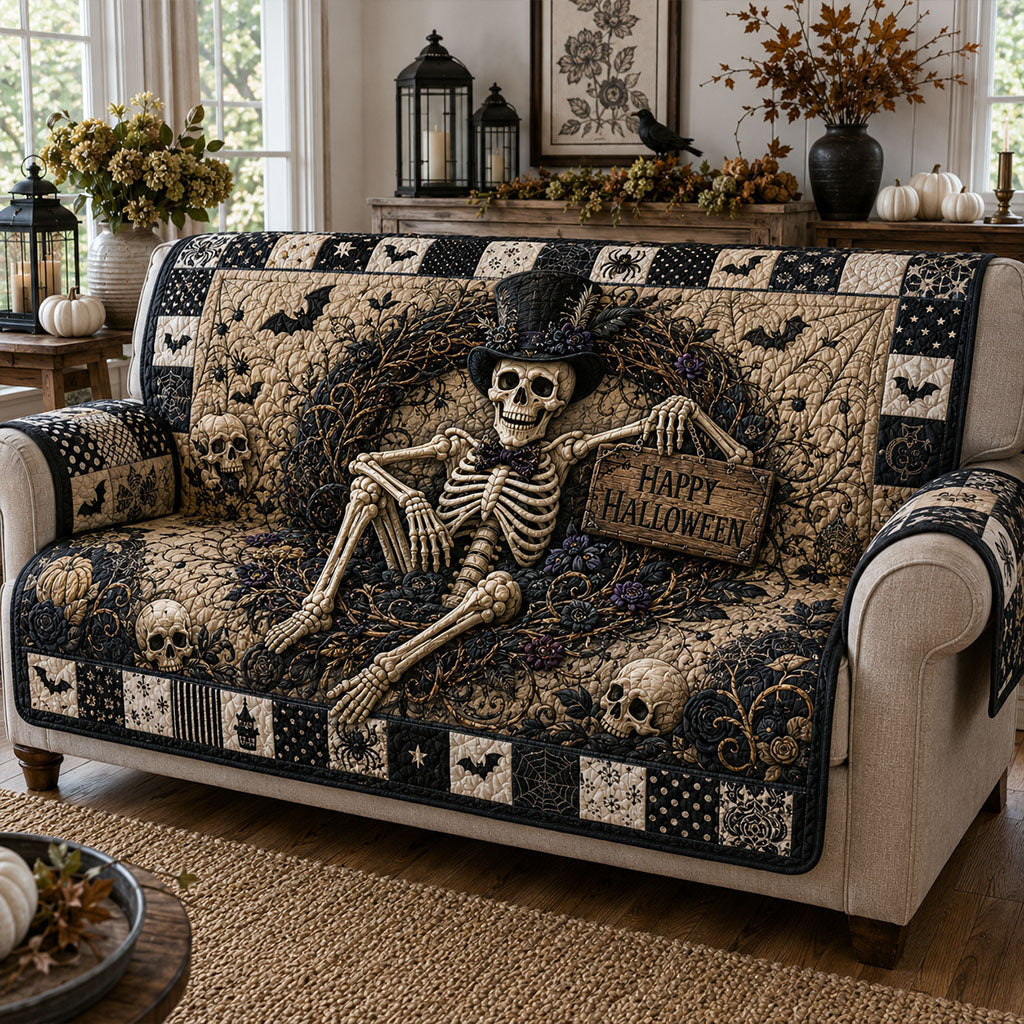 Lazy Skeleton Quilted Sofa Cover NCU0PT11902