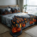 Midnight Pumpkin Manor 3-Piece Quilted Bedding Set NCU0VL3672