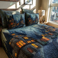 Midnight Pumpkin Shadows 3-Piece Quilted Bedding Set NCU0VL3688
