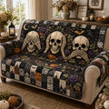 Midnight Skull Gathering Quilted Sofa Cover NCU0PT11903
