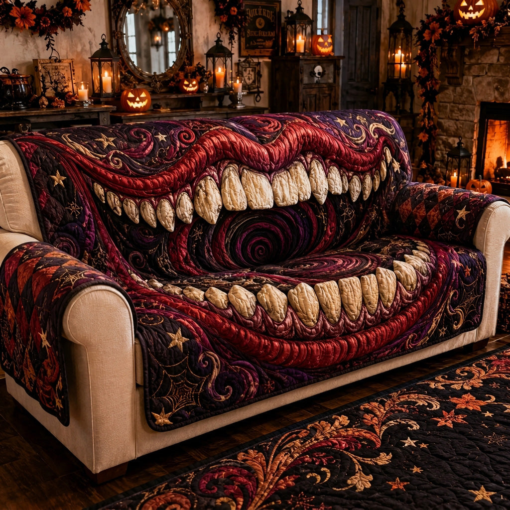 Nightmare Grin Quilted Sofa Cover NCU0TV2063