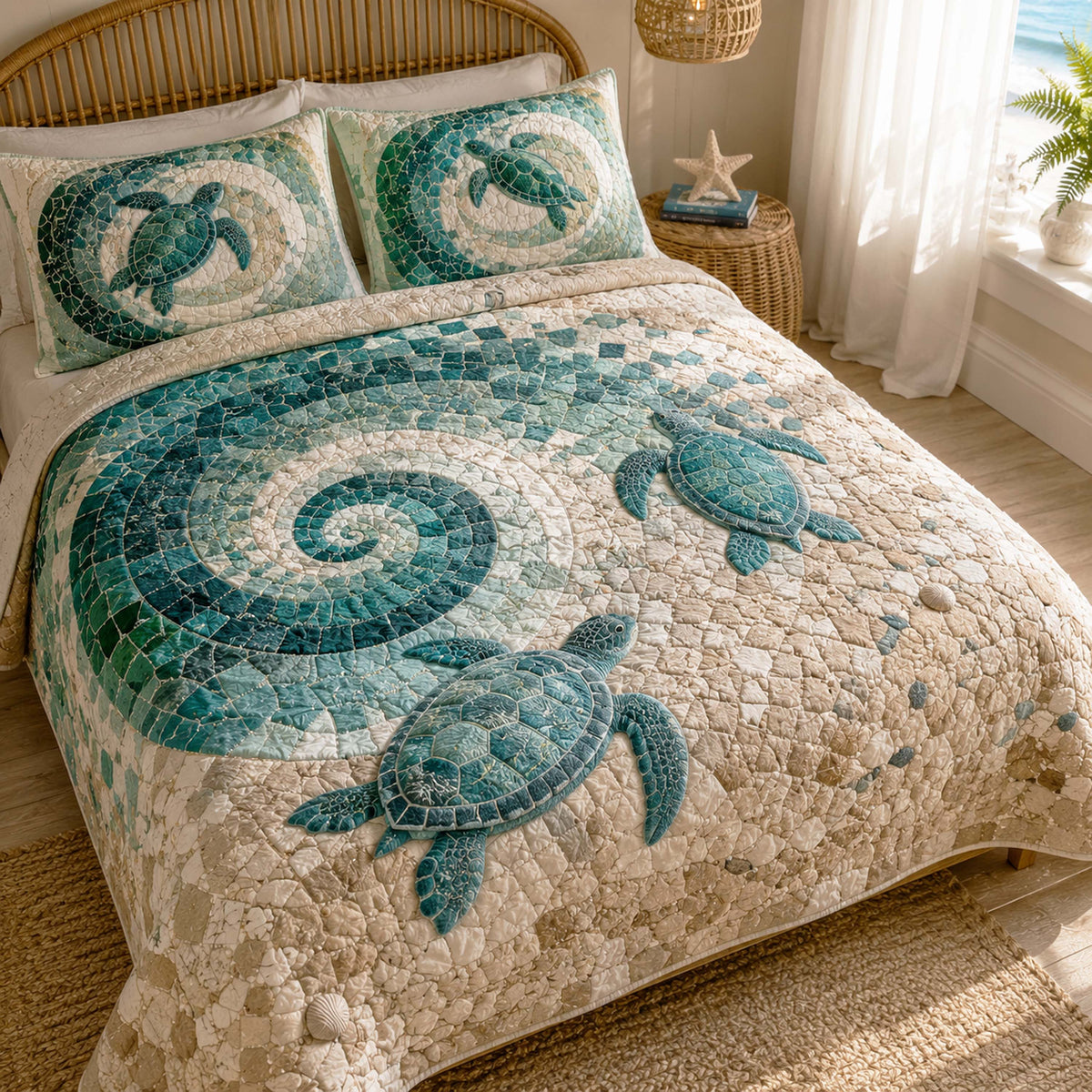 Ocean Escape 3-Piece Quilted Bedding Set NCU0TD3046