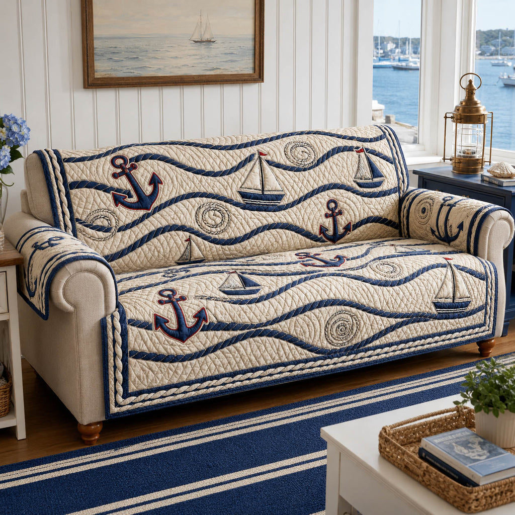Ocean Whisper Quilted Sofa Cover NCU0TD2957