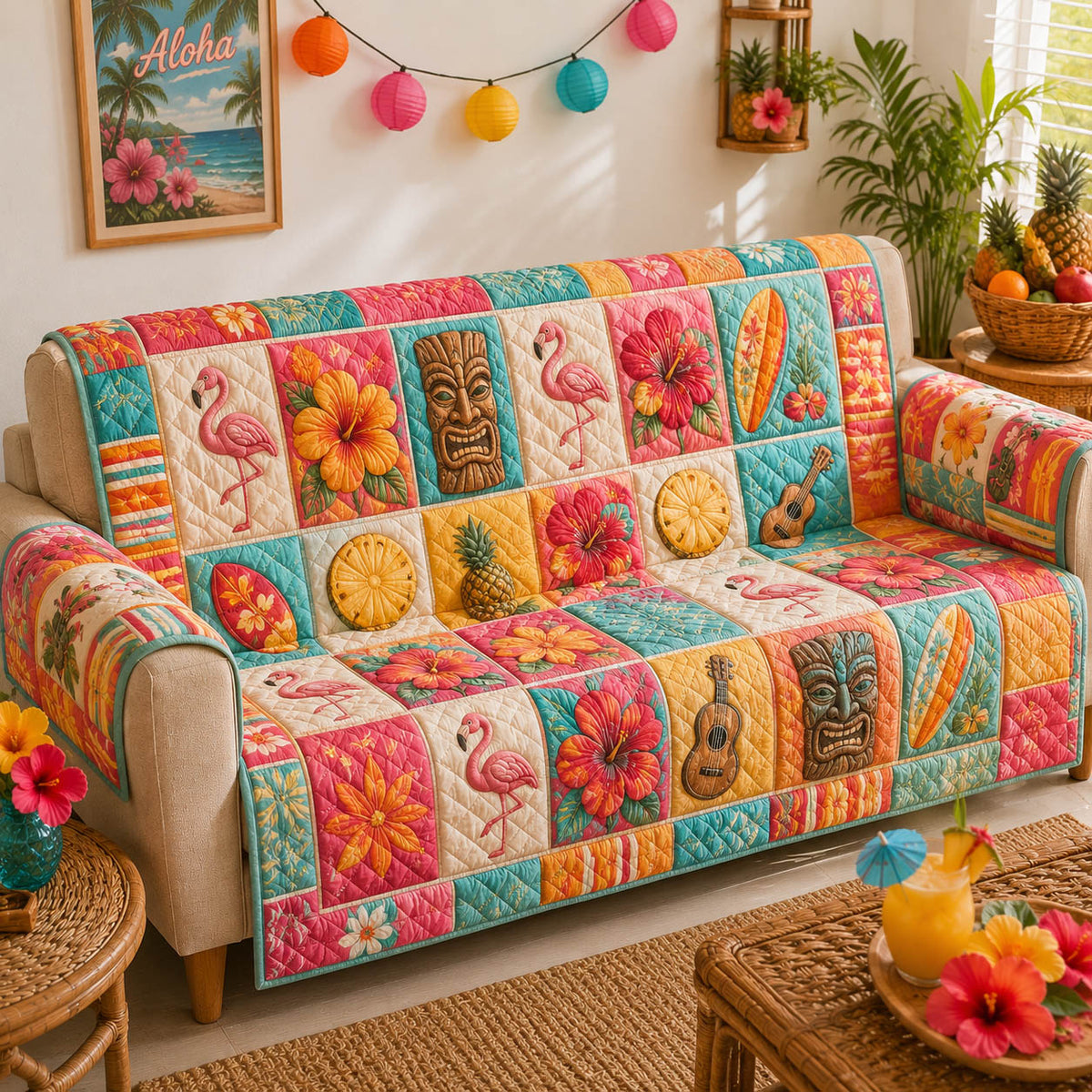 Paradise Living Quilted Sofa Cover NCU0TD2989