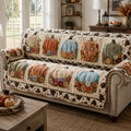 Patchwork Harvest Pumpkins Quilted Sofa Cover NCU0DV9959