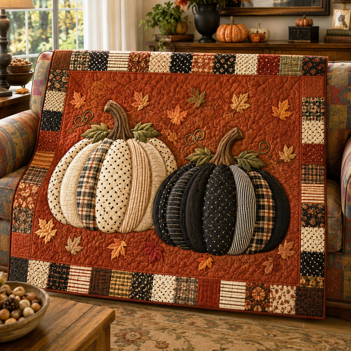 Pumpkin Glow Quilted Blanket NCU0TD3083