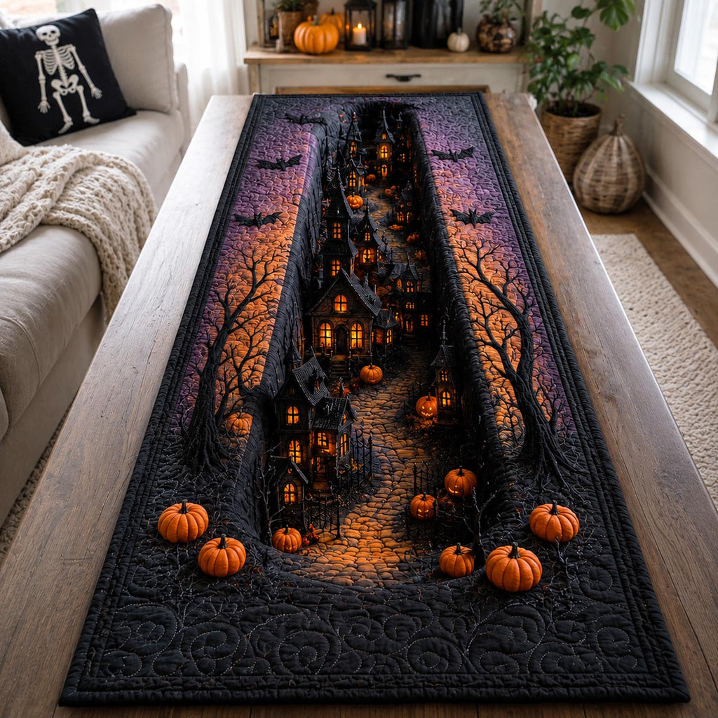 Pumpkin Hollow Quilted Table Runner NCU0DV9920