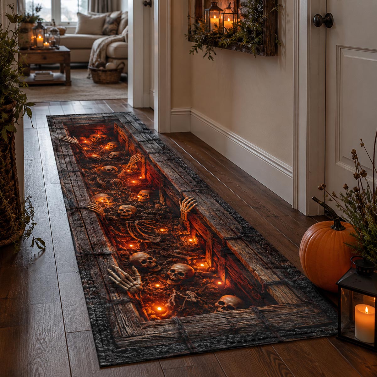 Pumpkin Lantern Path Runner Carpet NCU0DV9945