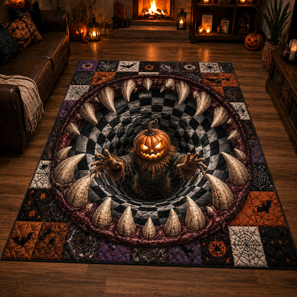 Pumpkin Vortex Area Rug NCU0TV2044