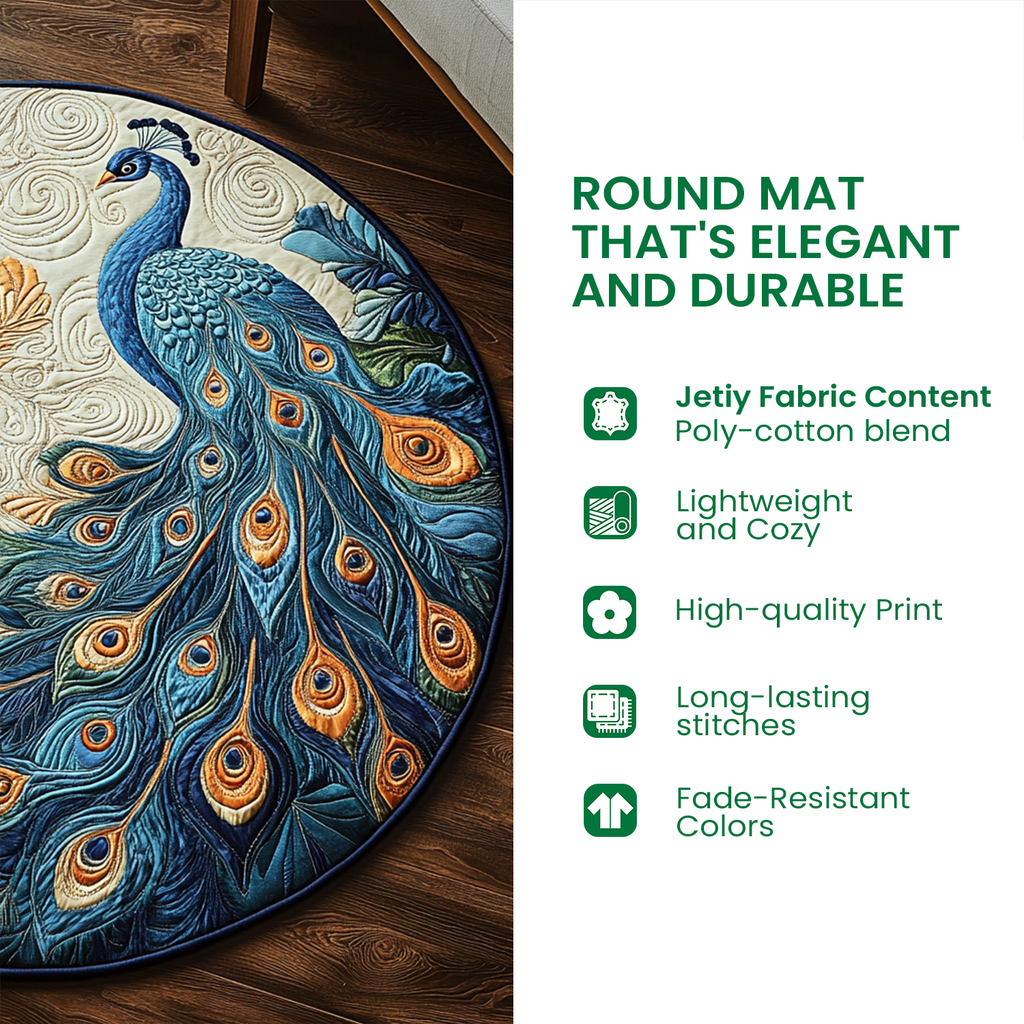 Cryptic Bone Eclipse Quilted Round Mat NCU0HH2043