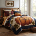 Rustic Pumpkin Patch 3-Piece Quilted Bedding Set NCU0VL3646