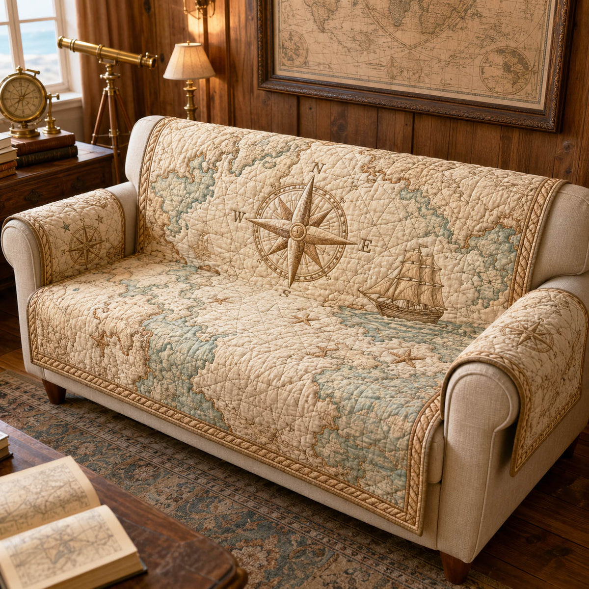 Sandy Escape Quilted Sofa Cover NCU0TD2964
