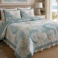 Seashell Serenity 3-Piece Quilted Bedding Set NCU0DV9933