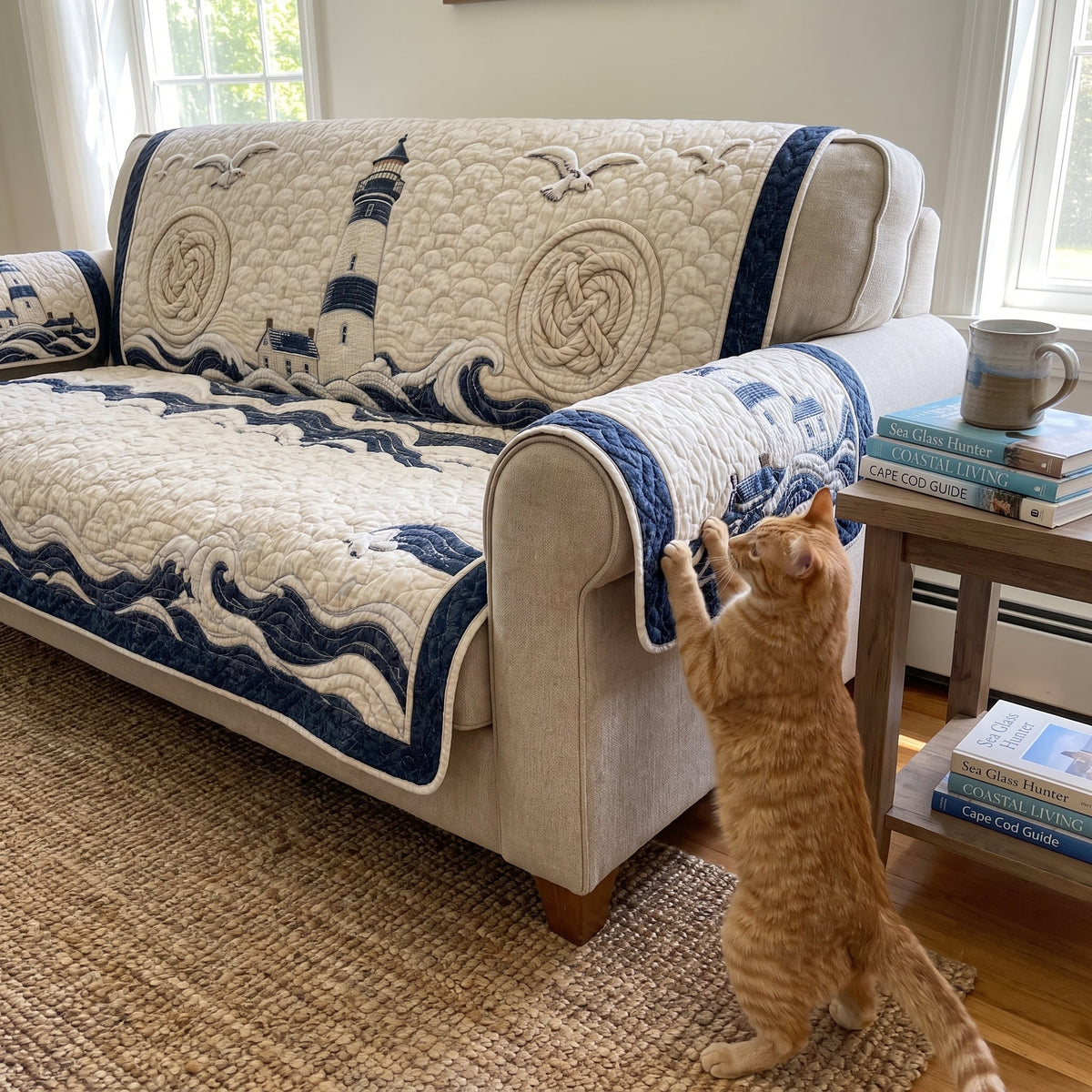 Seaside Escape Quilted Sofa Cover NCU0TD2958