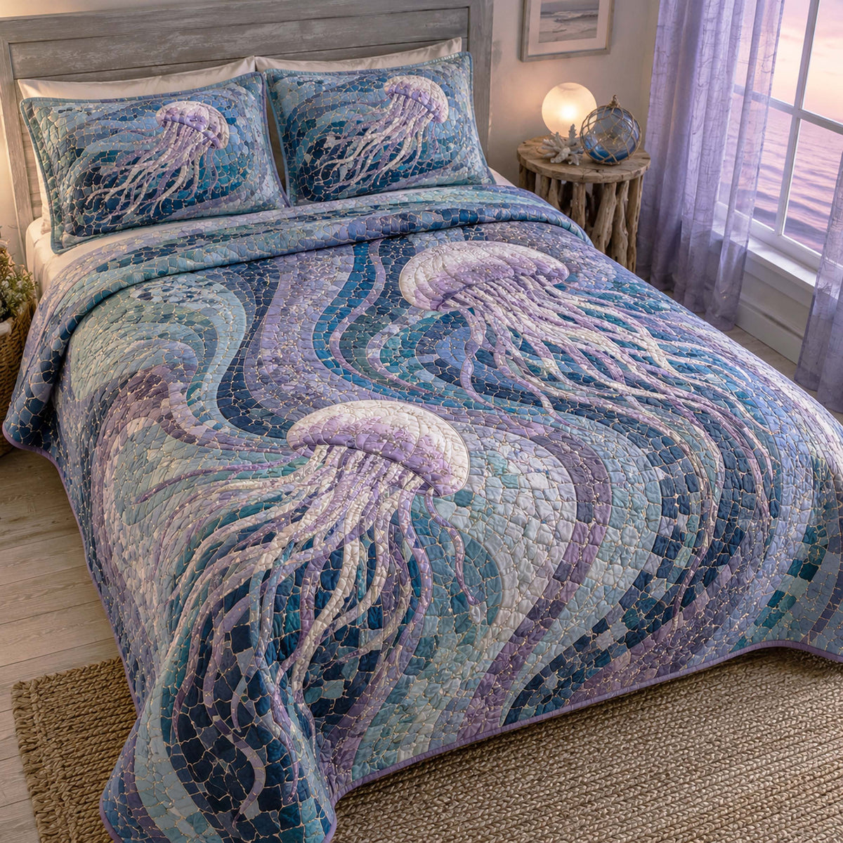 Shore Vibes 3-Piece Quilted Bedding Set NCU0TD3052