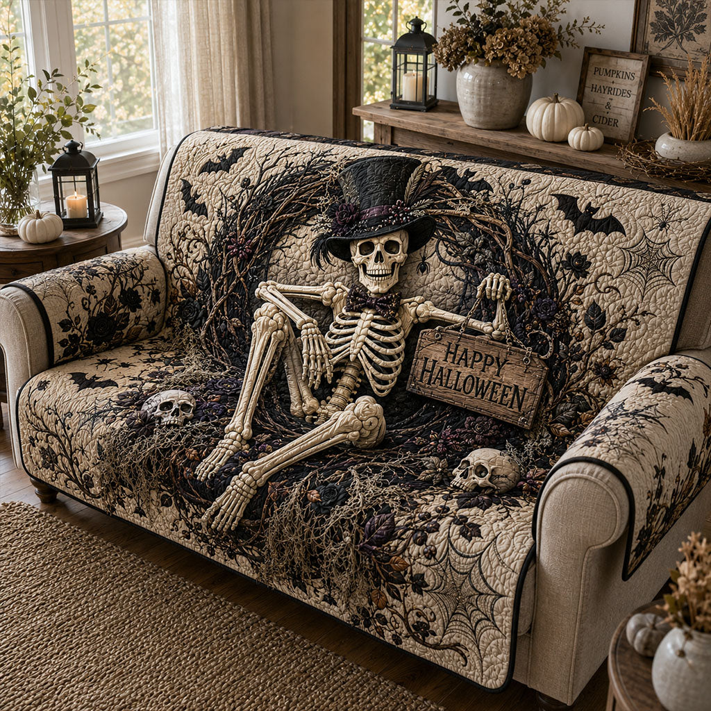 Skeleton Retreat Quilted Sofa Cover NCU0PT11907