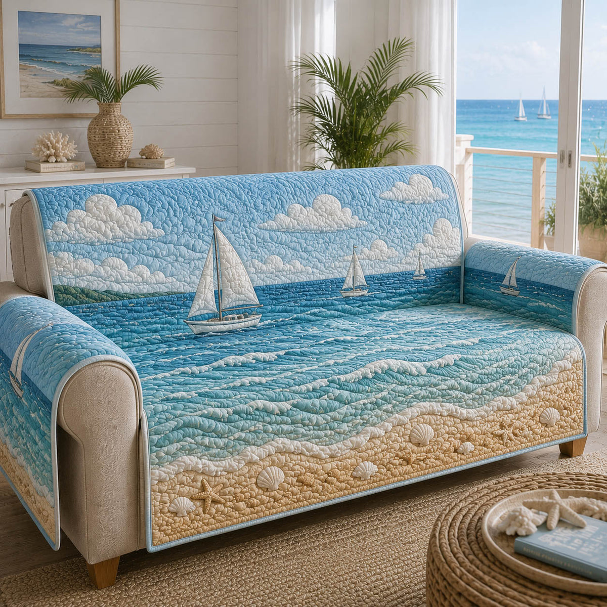 Summer Retreat Quilted Sofa Cover NCU0TD2968