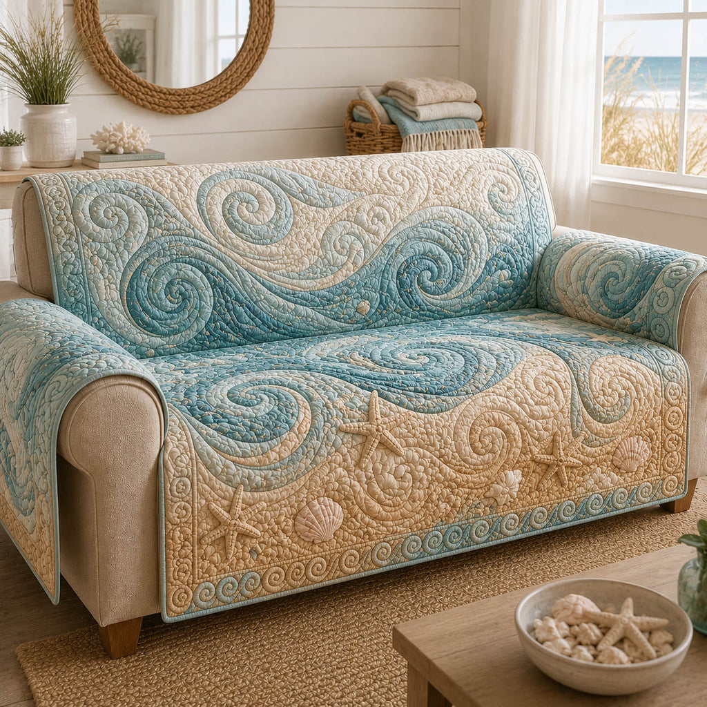 Sunlit Shores Quilted Sofa Cover NCU0TD2967