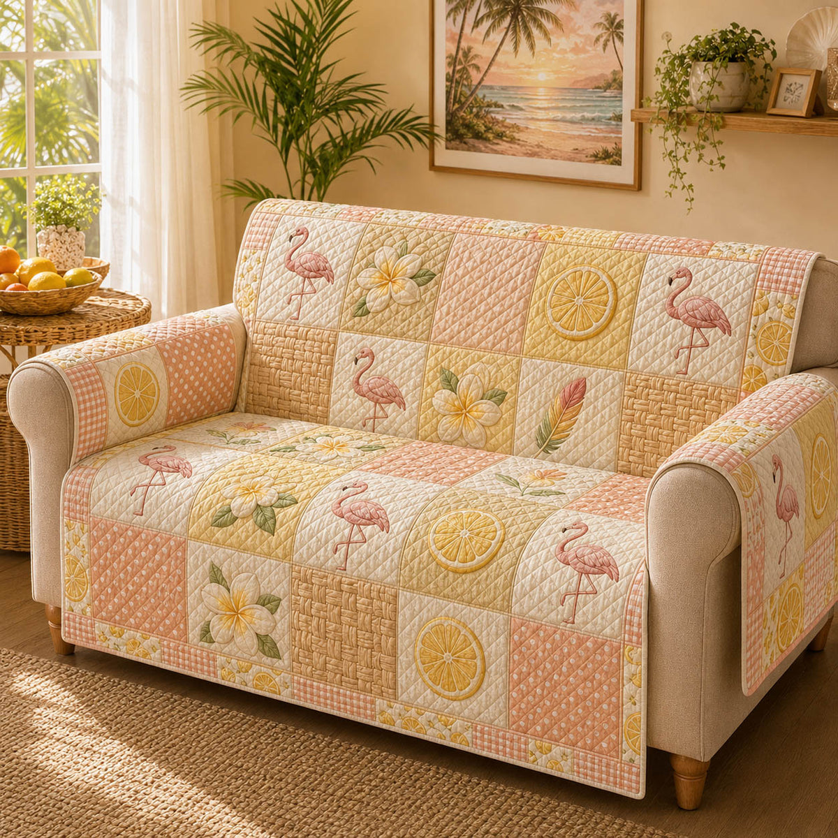 Tropical Comfort Quilted Sofa Cover NCU0TD2992