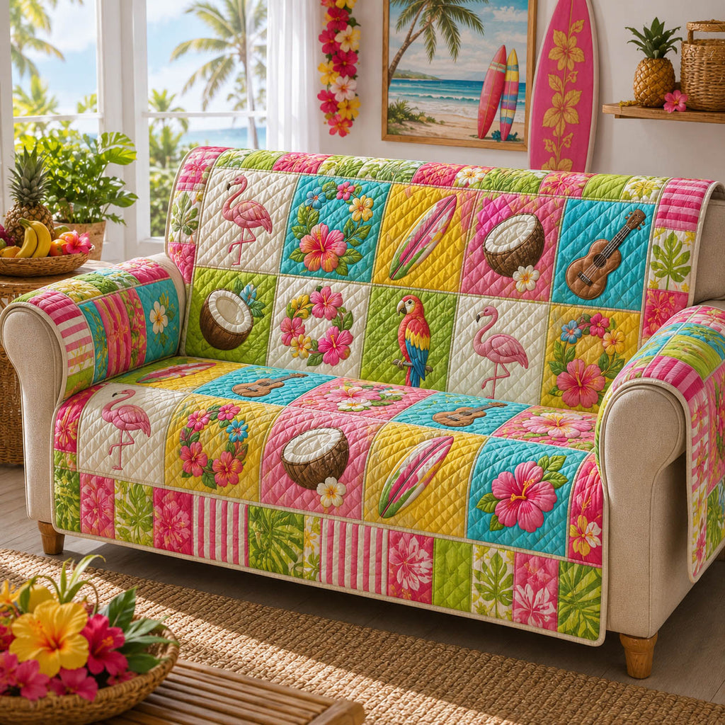 Tropical Escape Quilted Sofa Cover NCU0TD2985