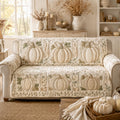 White Pumpkin Harvest Quilted Sofa Cover NCU0DV9958